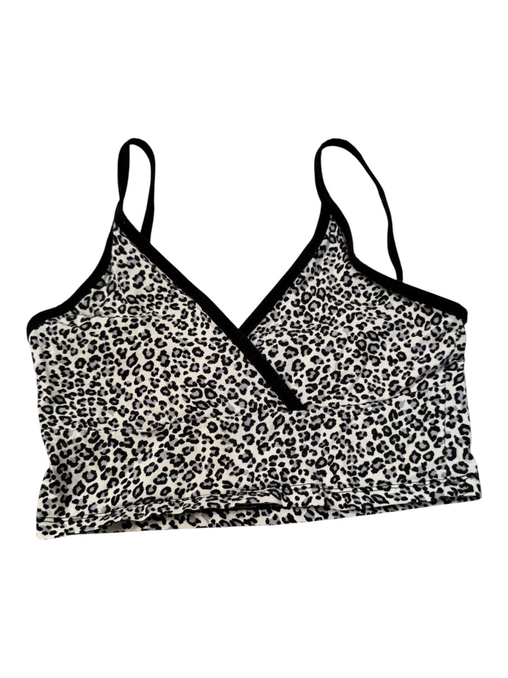 John Galt leopard print  black and white crop top